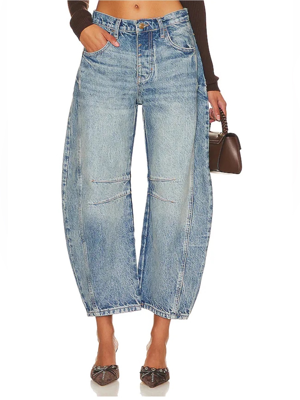 Good Luck Mid-Rise Barrel Jeans
We The Free
NWT
Color: Ultra Light Beam